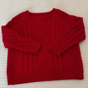Little English Red Cable Knit Sweater